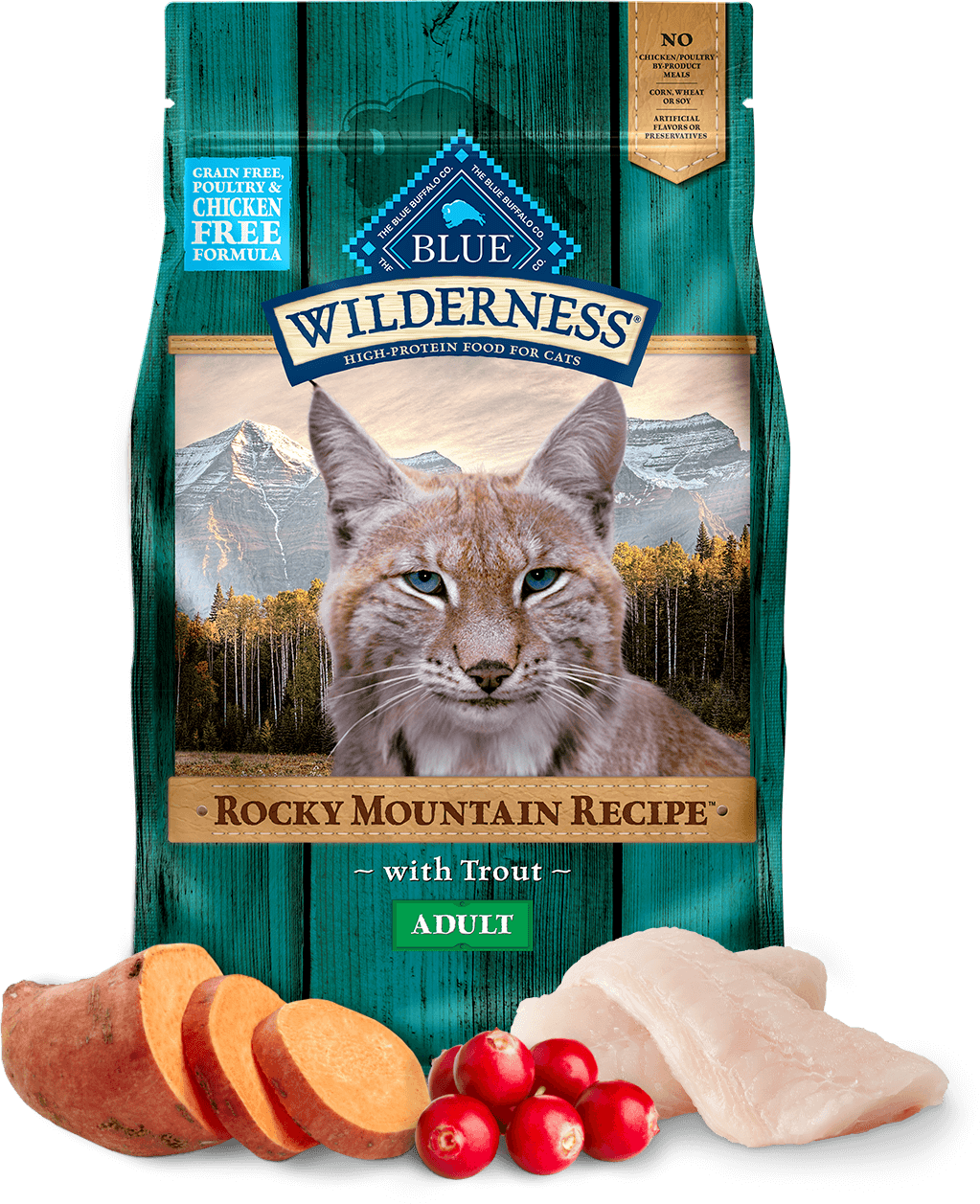 BLUE Buffalo Wilderness Rocky Mountain Recipe Trout Recipe - Adult Cat (Dry)